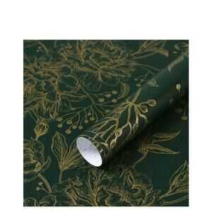 Peel & Stick Wallpaper Boho Floral Contact Paper 78.7" x 17.3" Gold & Green s15